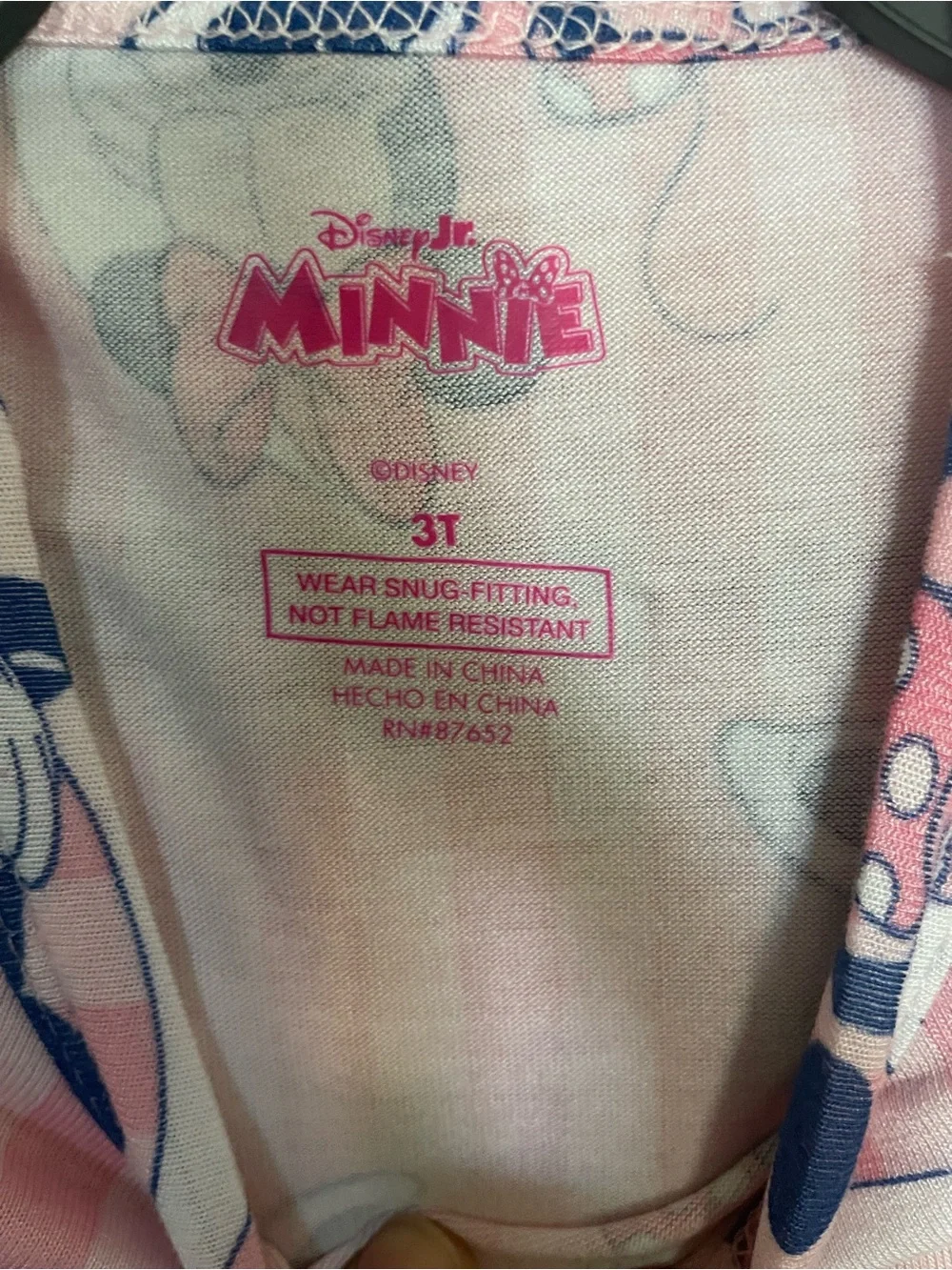 Disney Pink Minnie Mouse Striped Pajama Set
